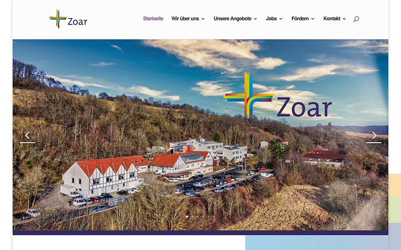 Website für das Evangelische Diakoniewerk Zoar